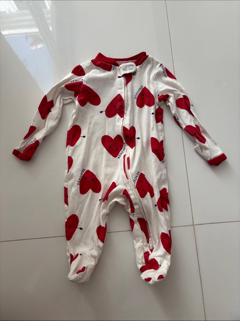 Carter's Valentines Day Heart Footed Pajamas 3M ❤️
